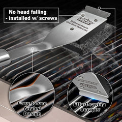 GRILLART angled design aids comfortable, safer scrubbing during grill maintenance