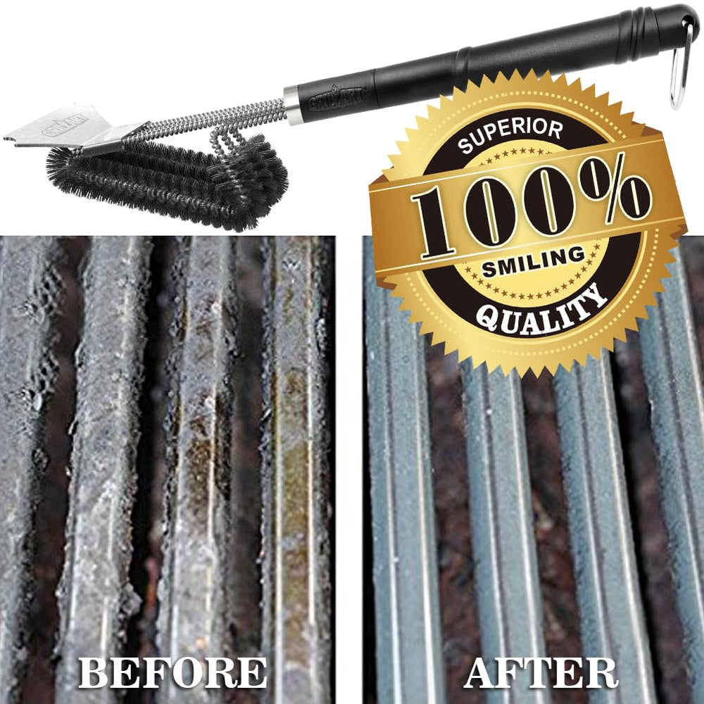 GRILLART before-after cleaning results show a cleaner grill