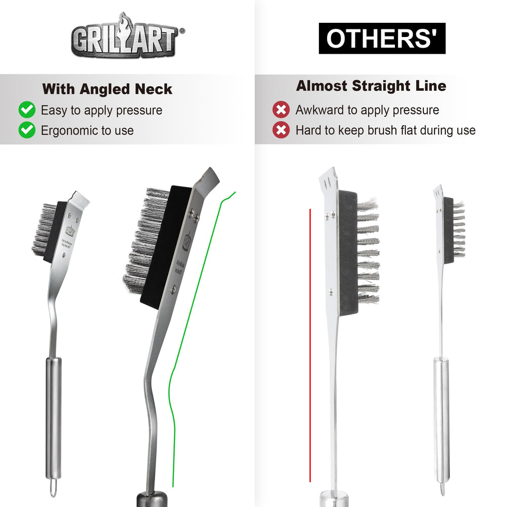 GRILLART replaceable brush head extends tool life and reduces waste.