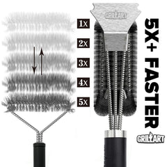 GRILLART tightly twisted bristles resist shedding for safer cleaning