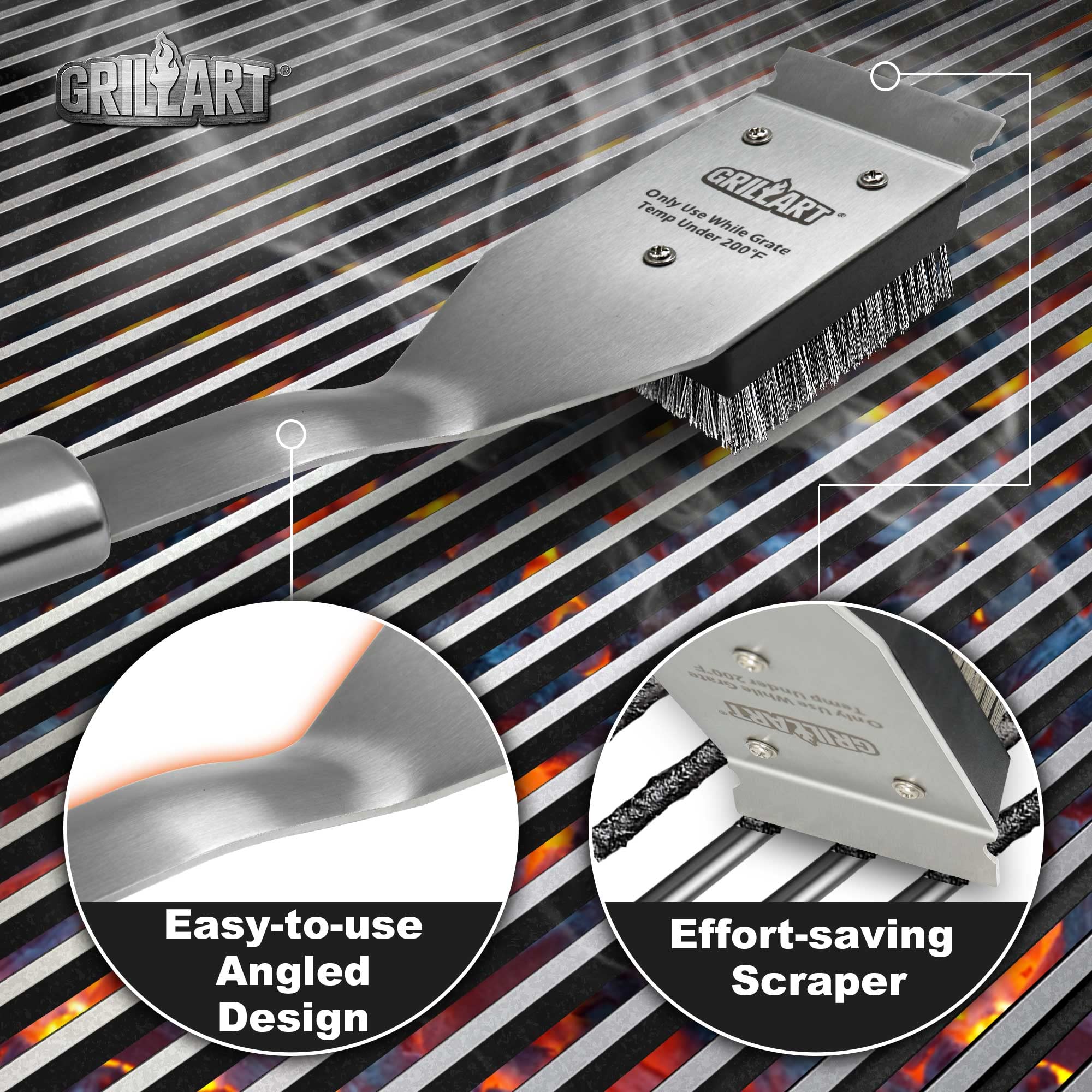GRILLART universal compatibility suits charcoal, porcelain, infrared, and gas grills.