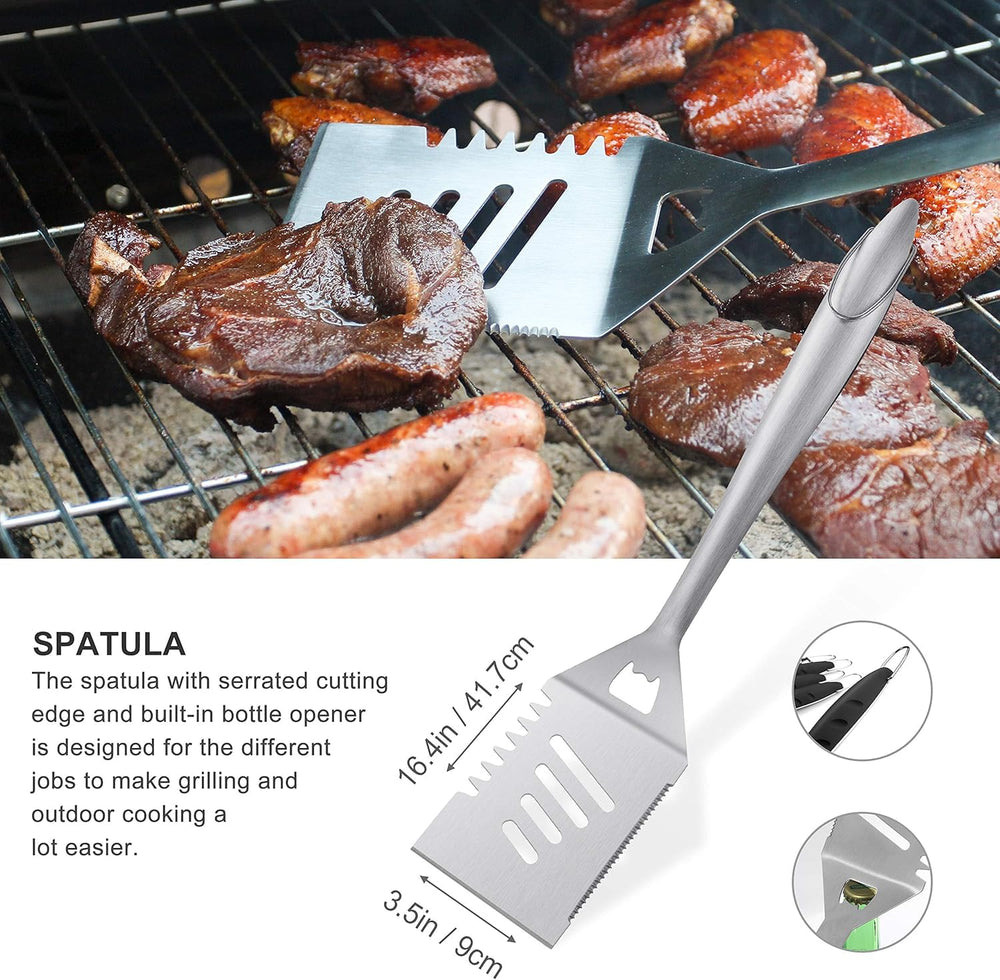 Grilljoy robust BBQ fork with secure meat handling on the grill