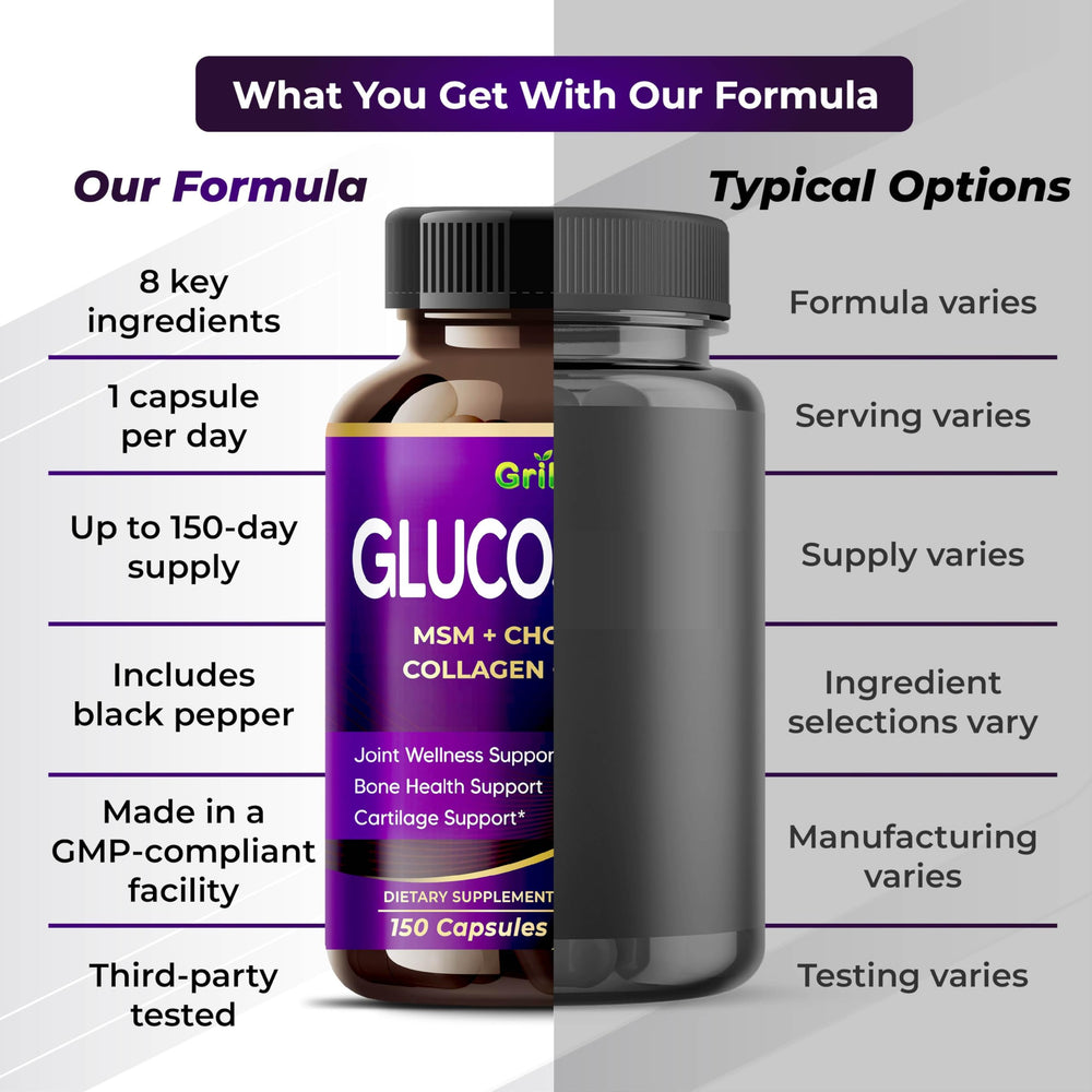 Grimed Hyaluronic Acid and chondroitin graphical icon on packaging