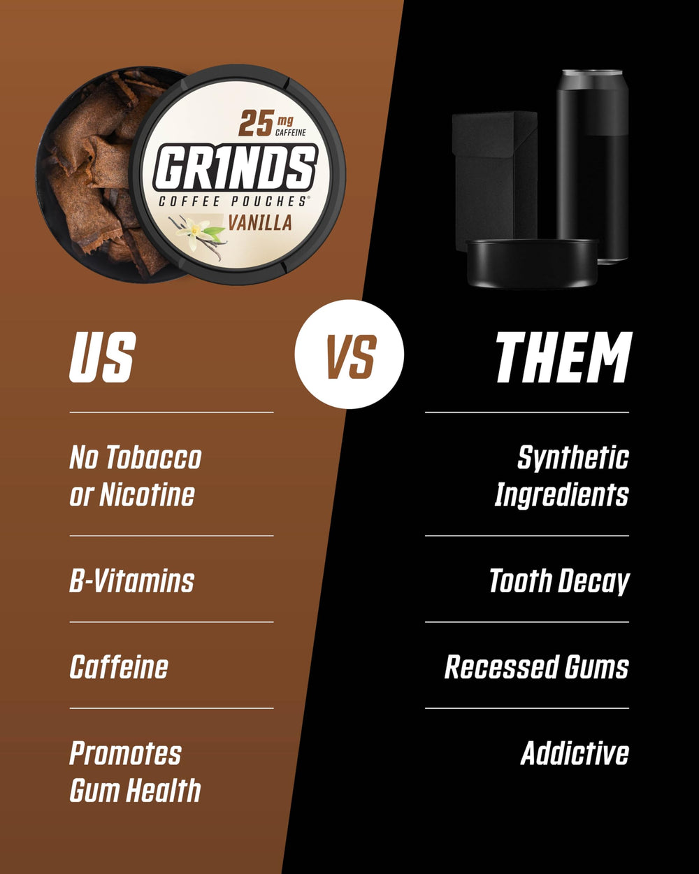 GRINDS Caramel pouch offers warm sweetness and daytime energy.