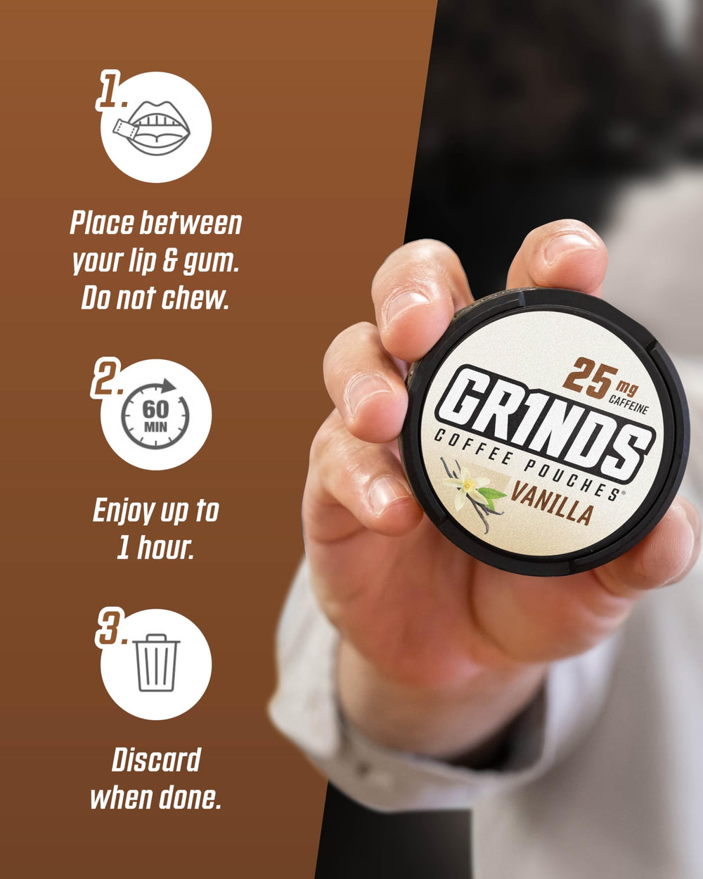 GRINDS sampler pack on display shows all five flavors.