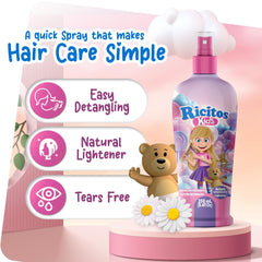 Close-up of Ricitos Kids hair showing soft texture after use