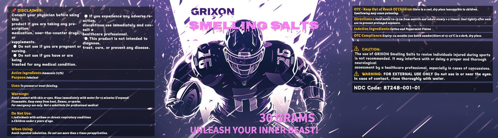 GRIXON salts packaging and safety emphasize simple storage and care.