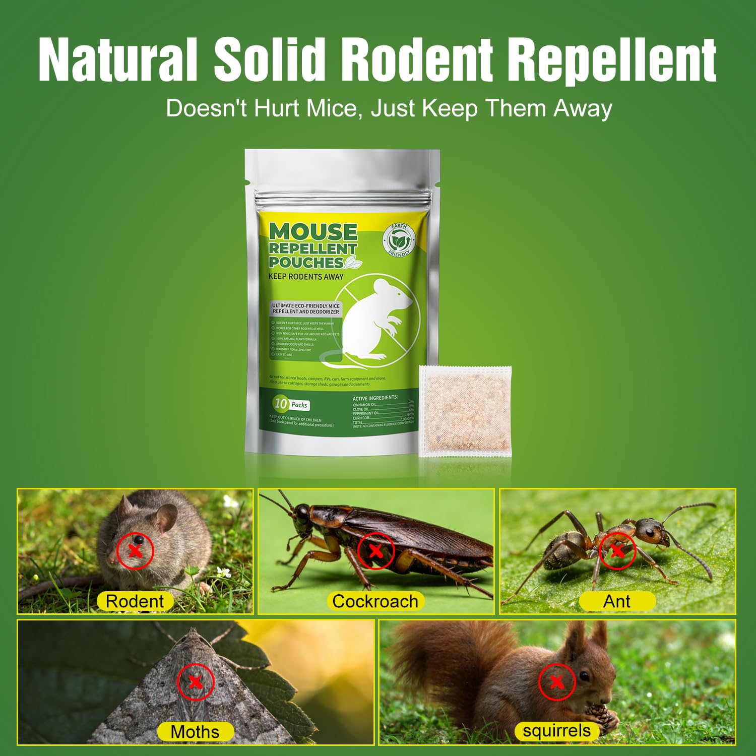 GRLEP Mice Repellent Pouches in the garage reduce rodent activity with peppermint scent