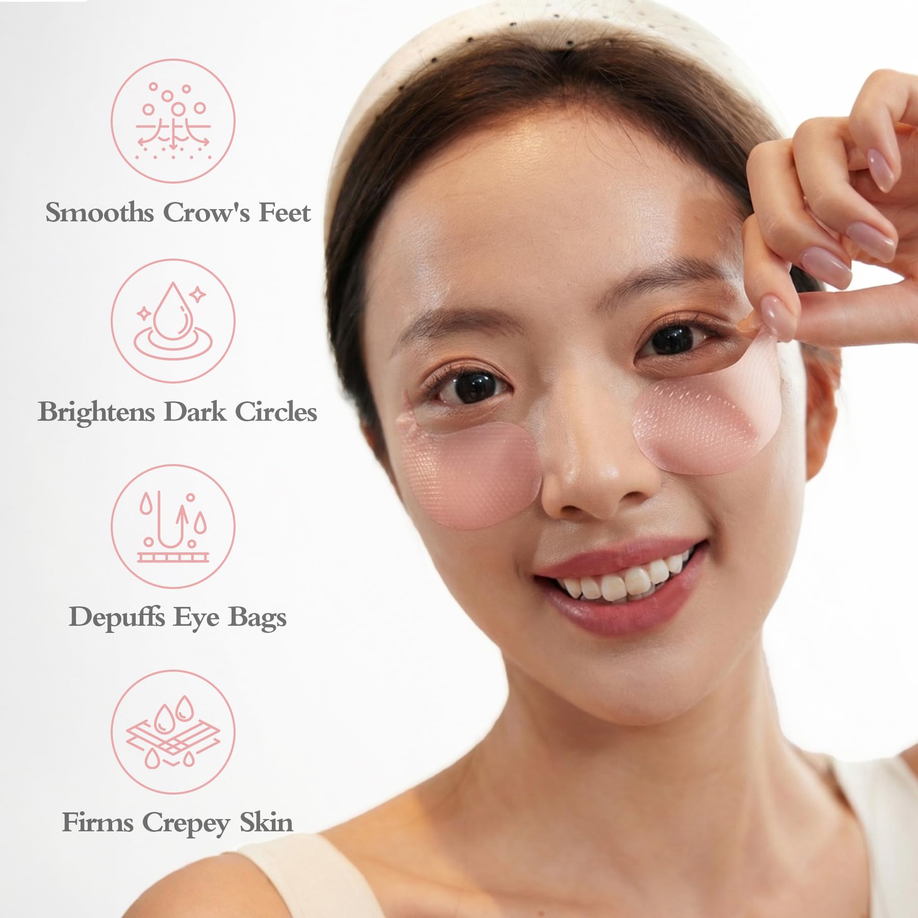 GrlGrl PDRN eye patches close-up highlighting hydrogel texture