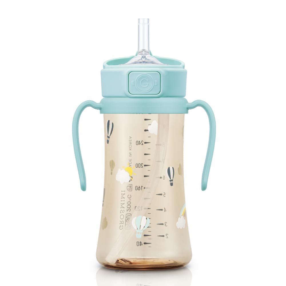GROSMIMI stage 2 straw sippy cup aids transition to independent drinking for toddlers
