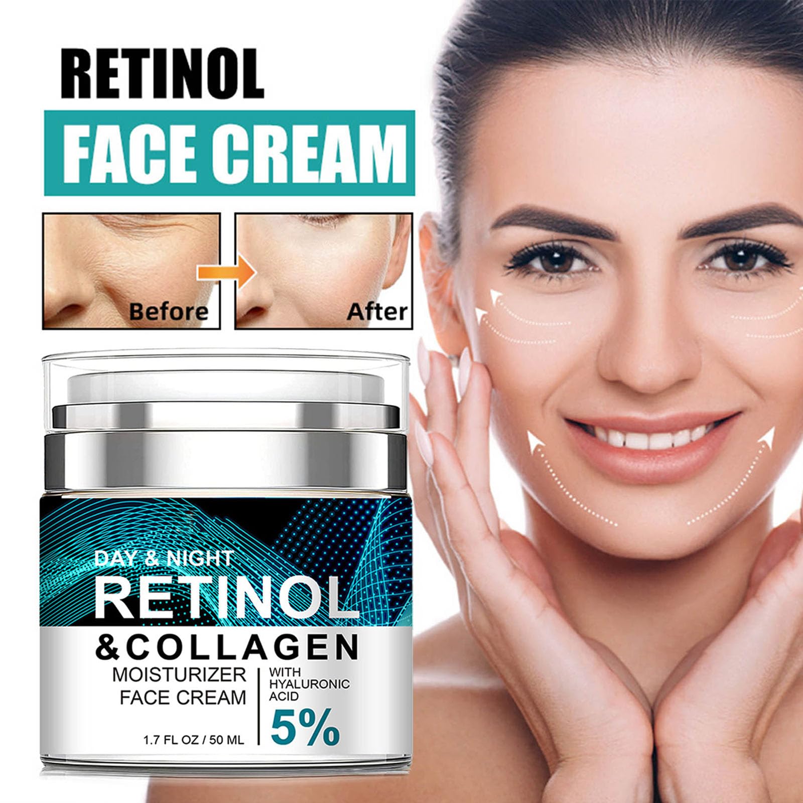 Texture swirl of Grospe Retinol Collagen Cream showing light absorption