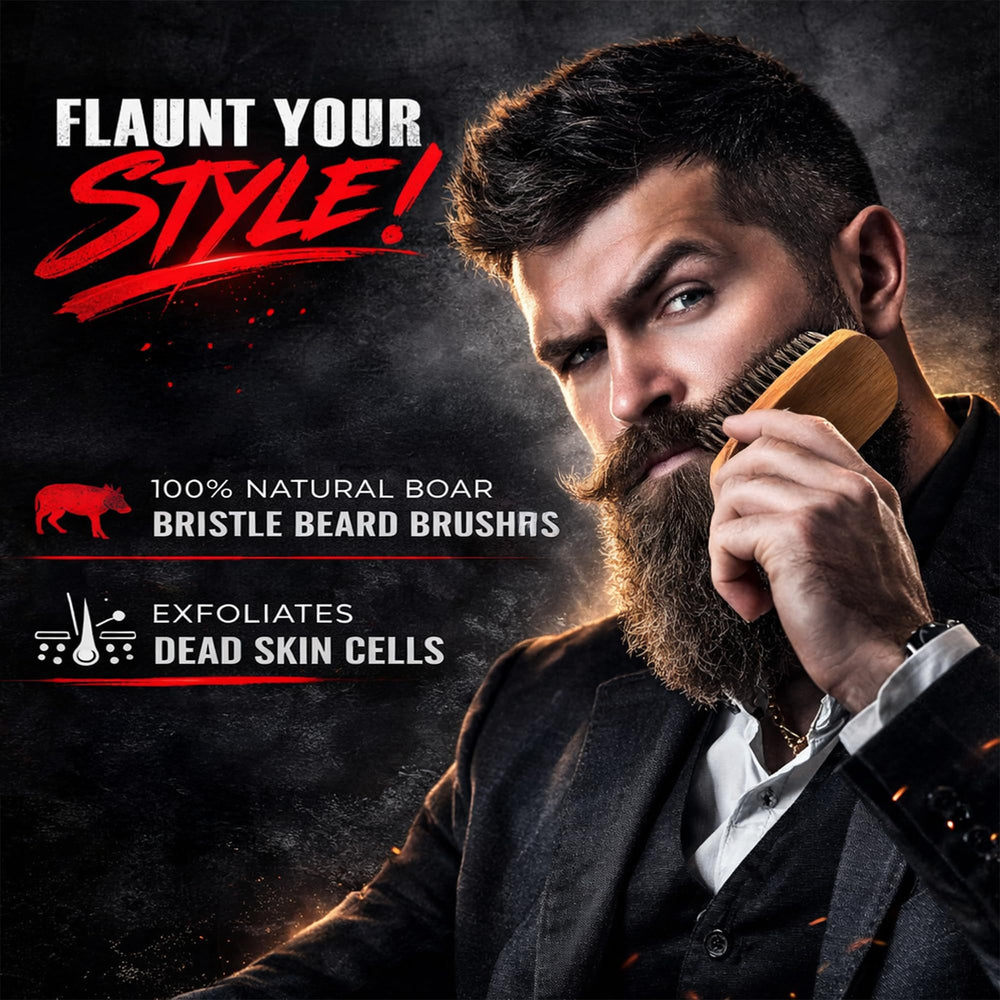 Grow Alpha Beard anti-static wood comb detangles wet and dry facial hair