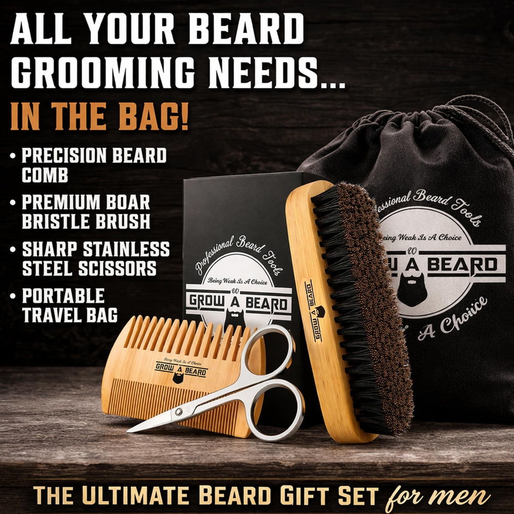 Grow Alpha Beard boar bristle brush for natural shine and smoothness