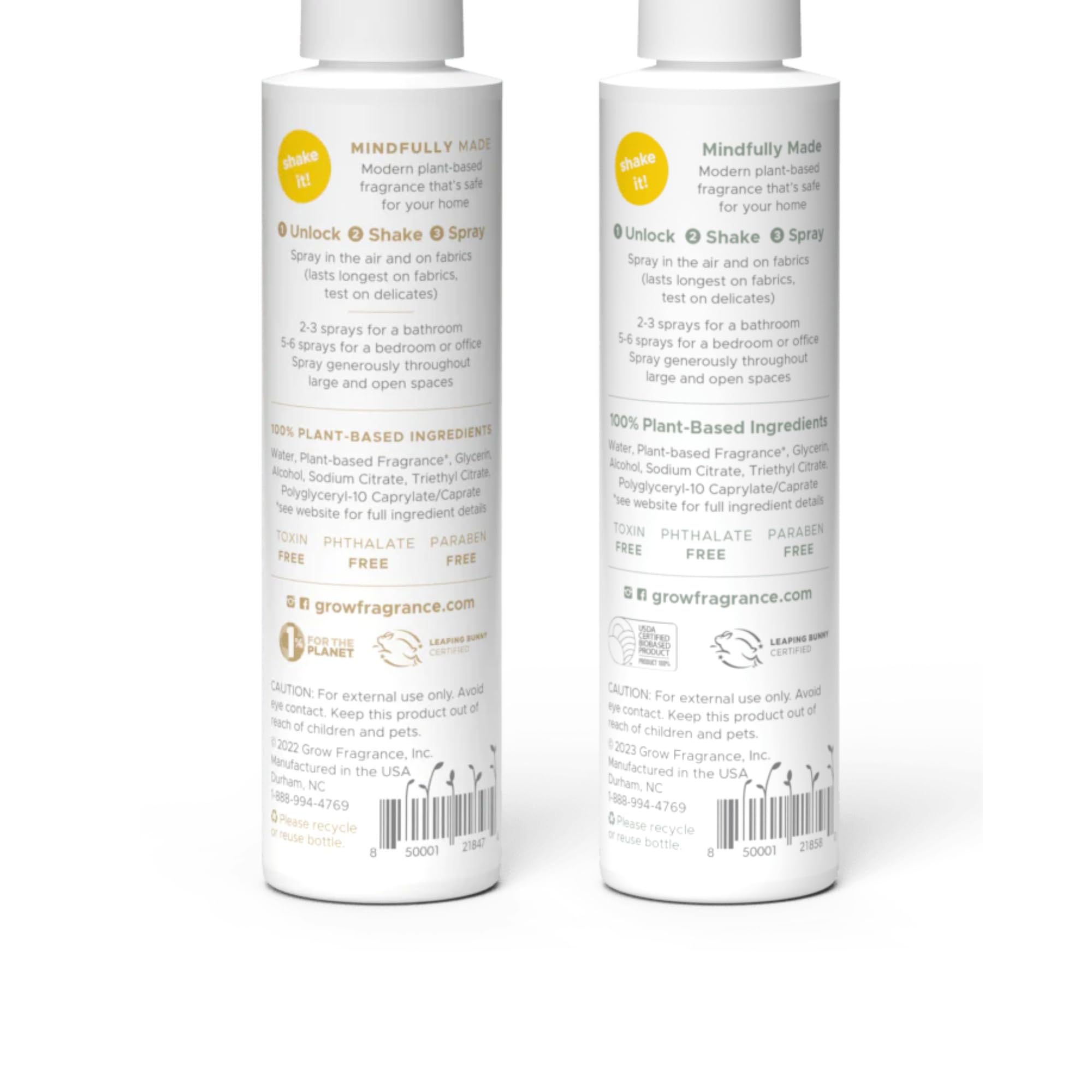 Botanical imagery accompanying Grow Fragrance essential oil scent profile.