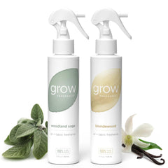 Grow Fragrance Blondewood Woodland Sage spray bottle front with plant-based, non-toxic formula.