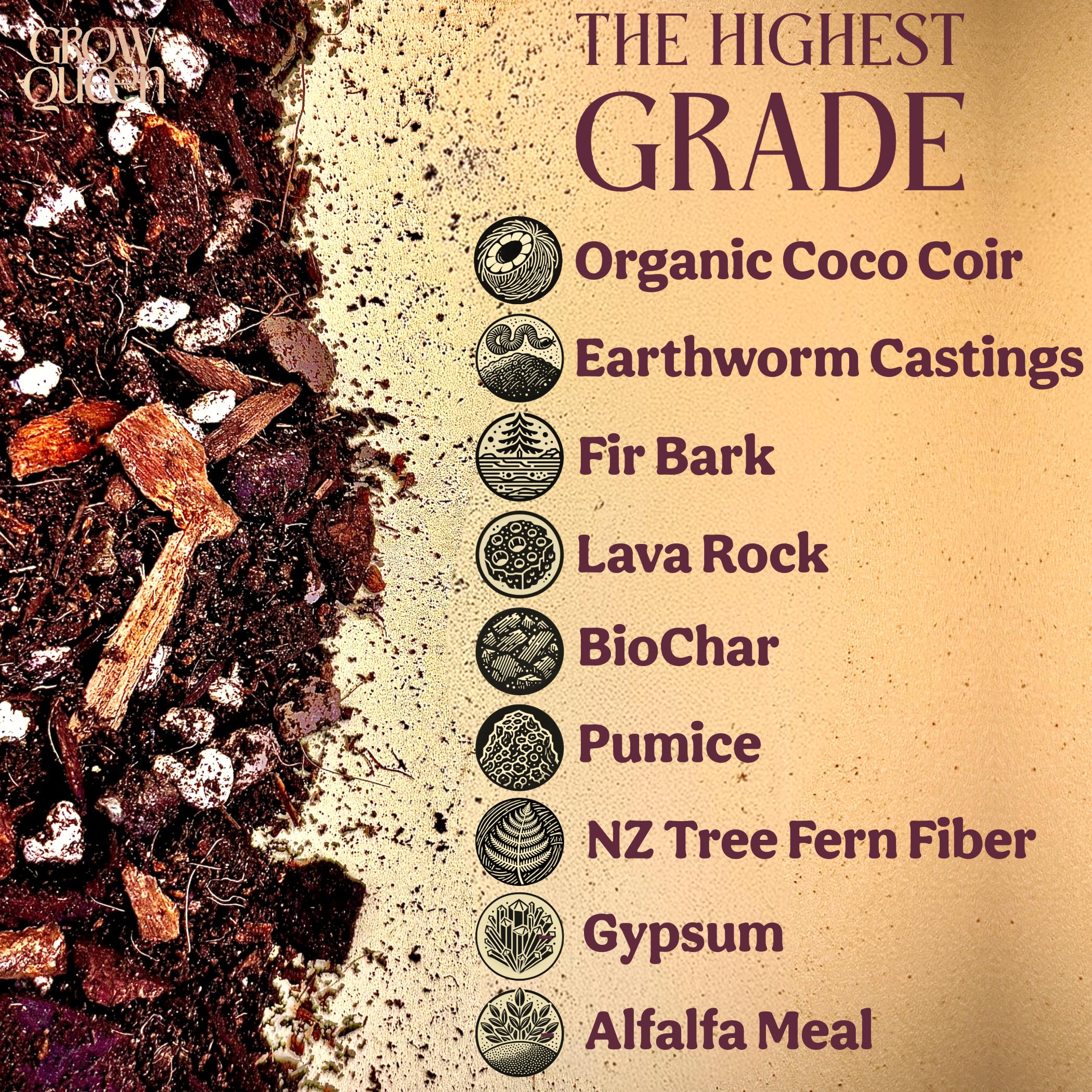 Grow Queen New Zealand Tree Fern Fiber acts as soil conditioner and helps neutralize pH.