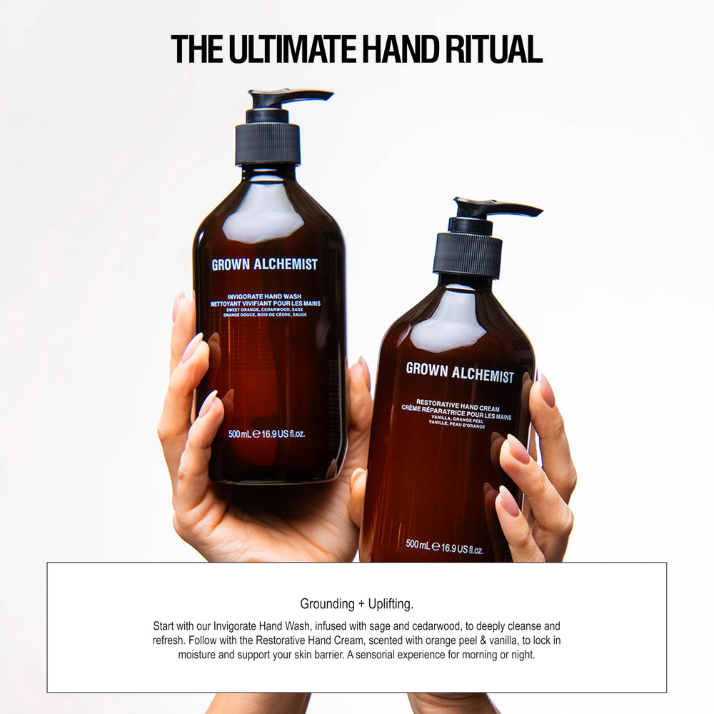 Grown Alchemist refillable bottle packaging for sustainable care.