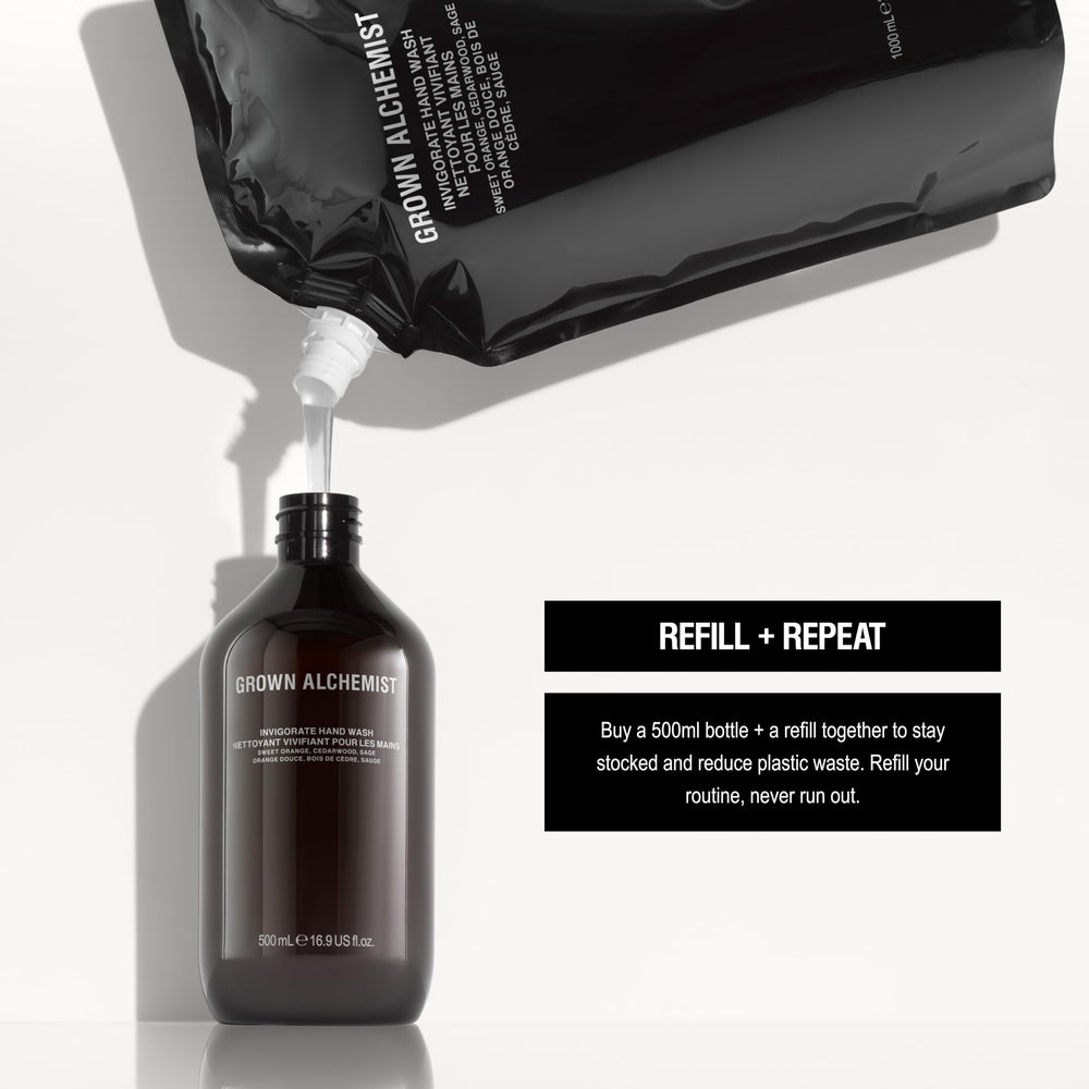 Grown Alchemist spa-like hand wash setup elevates daily routine.