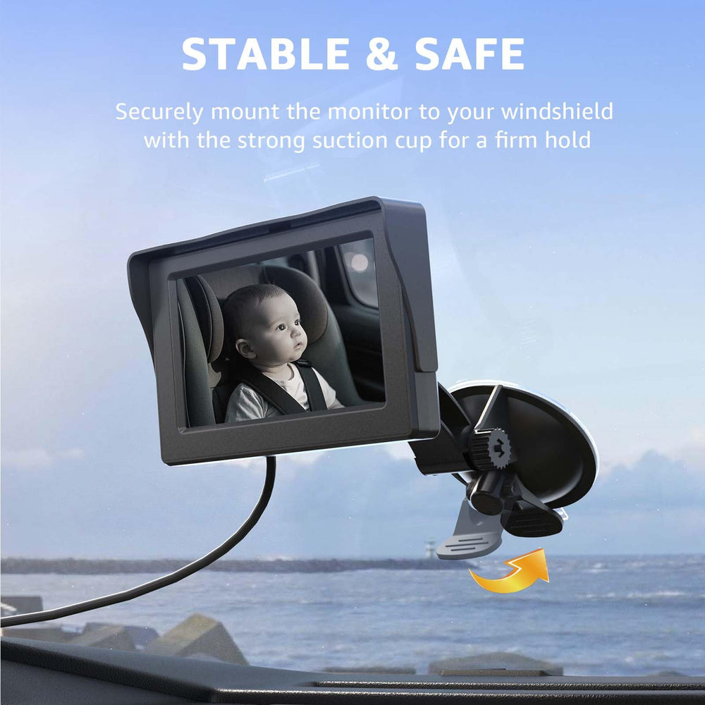 GROWNSY backseat camera helps observe baby's movements without turning around.