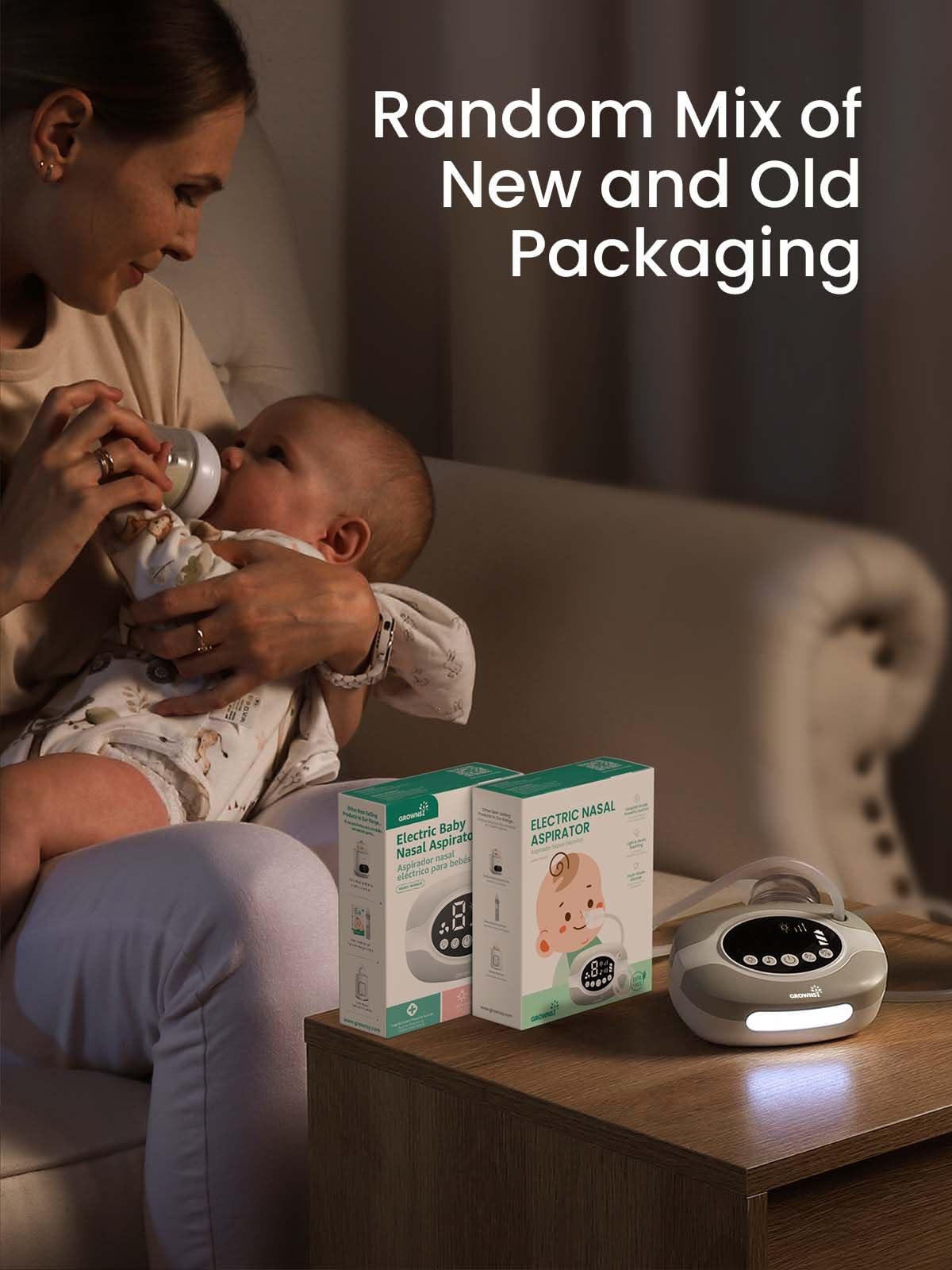 Grownsy compact portable design fits in a diaper bag.