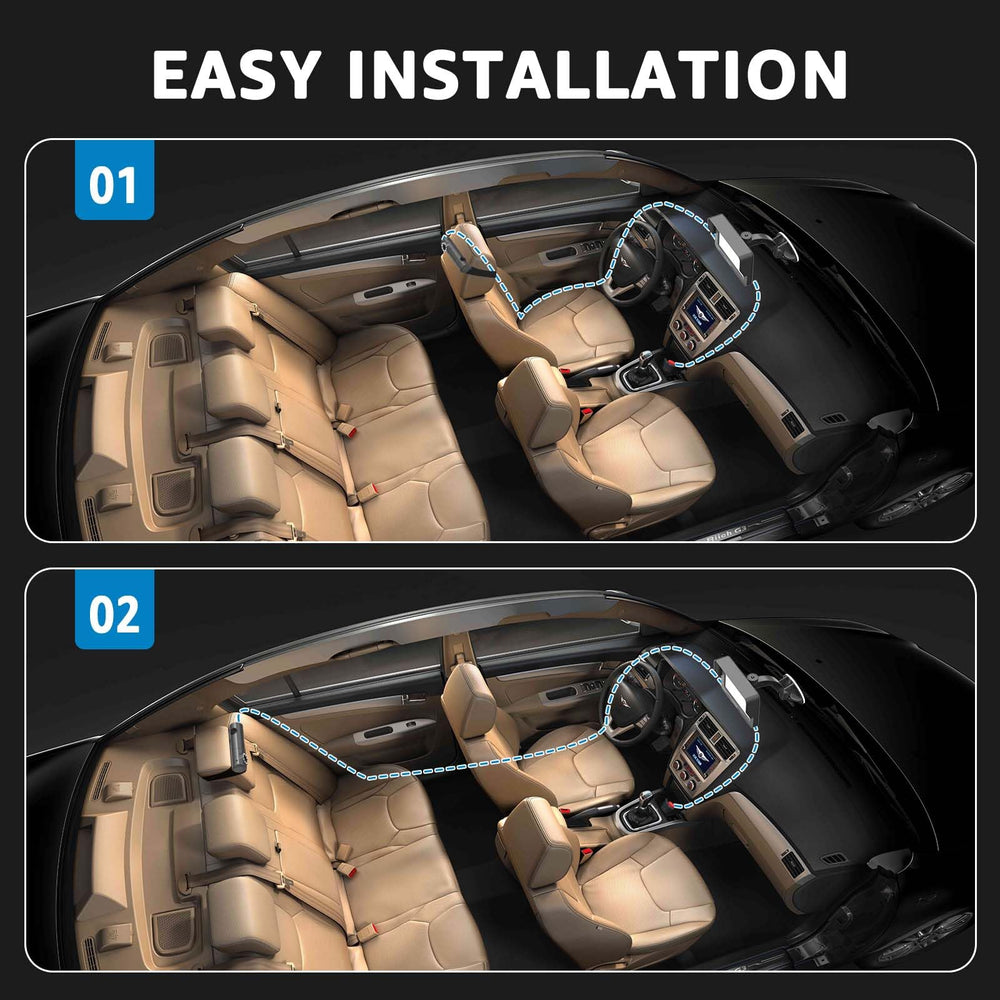 GROWNSY headrest mount enables tool-free quick setup.