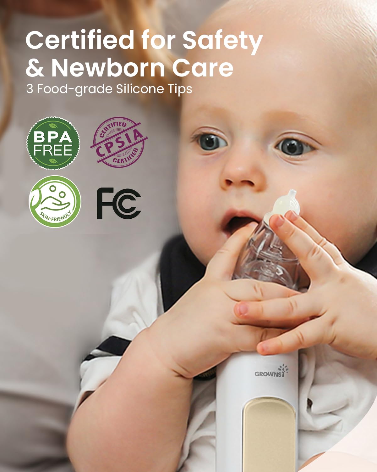 GROWNSY anti-backflow design, safety feature that supports everyday nasal care.