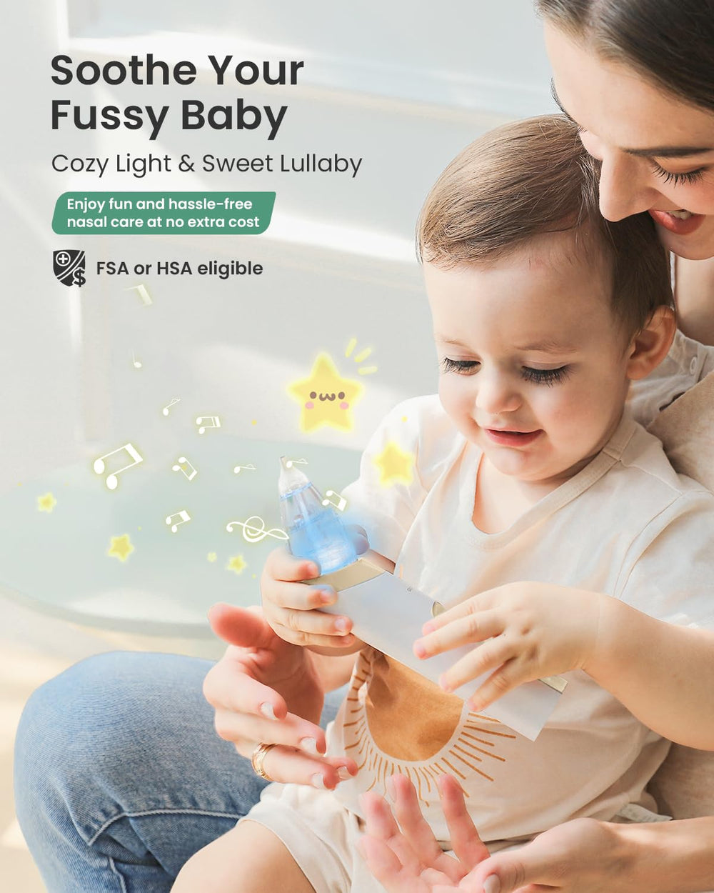GROWNSY nasal aspirator USB-C charging, convenient charging for everyday use.