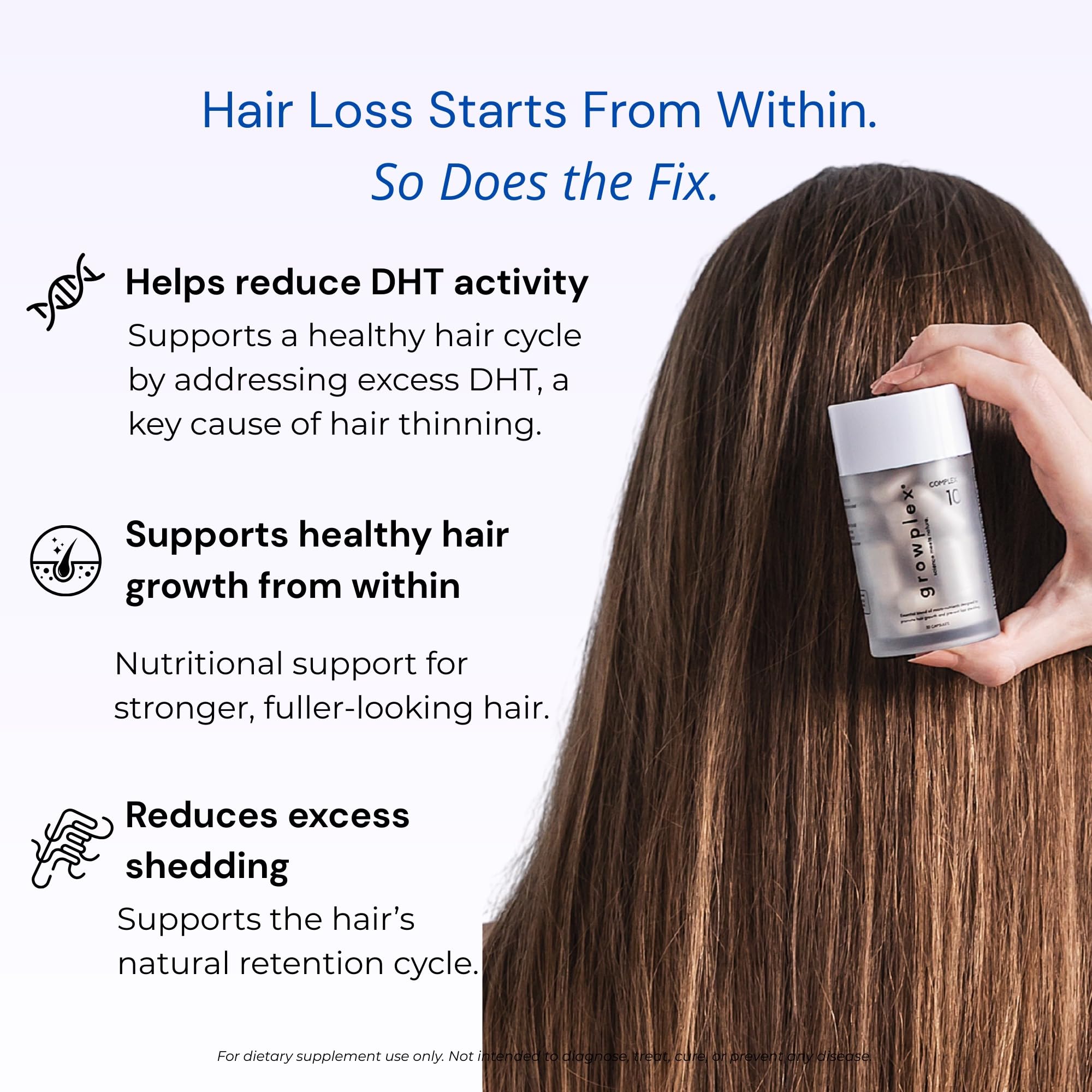 Ingredient spotlight showing biotin, collagen, and minerals.