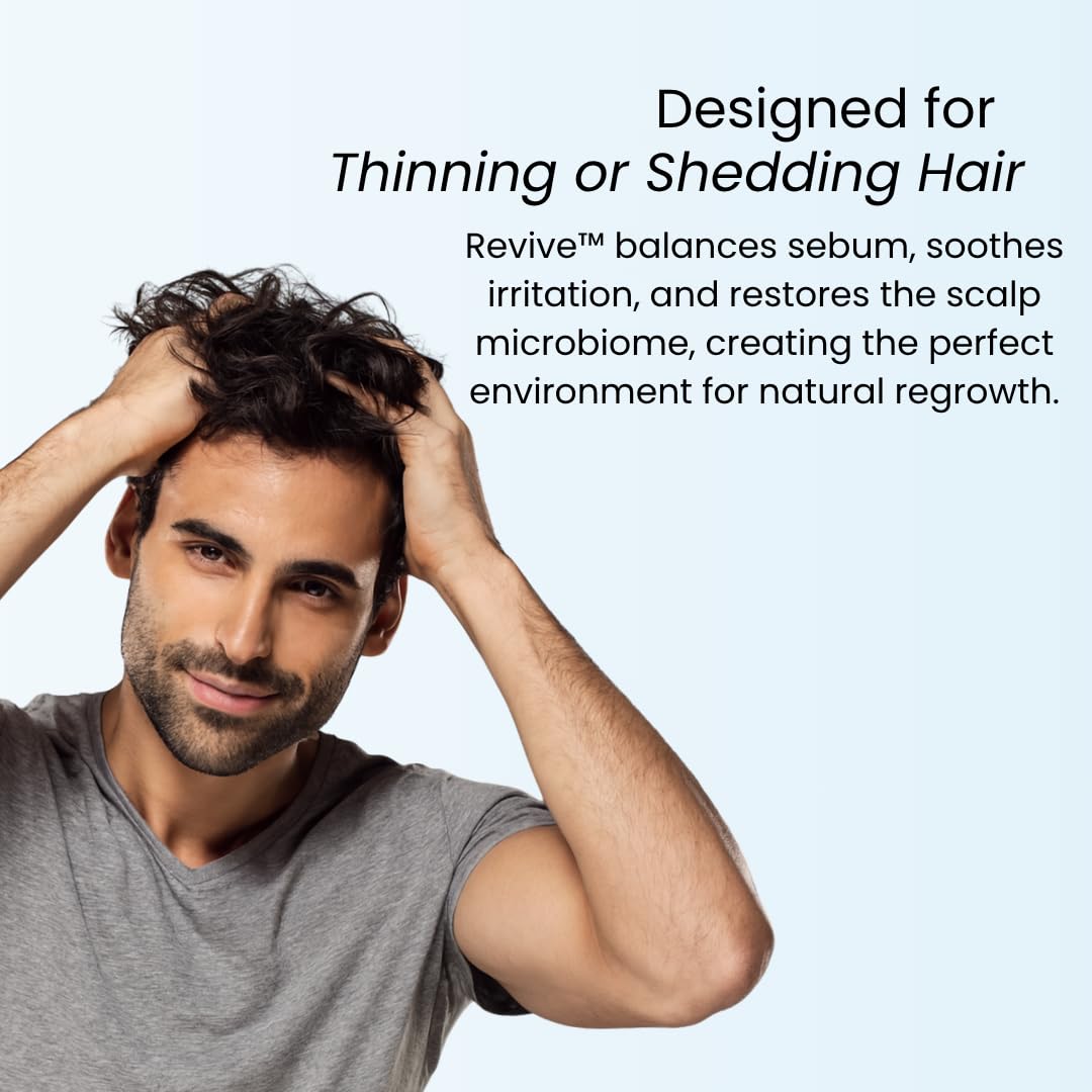 Growplex Revive Shampoo contains biotin and hydrolyzed wheat protein for stronger-feeling strands.