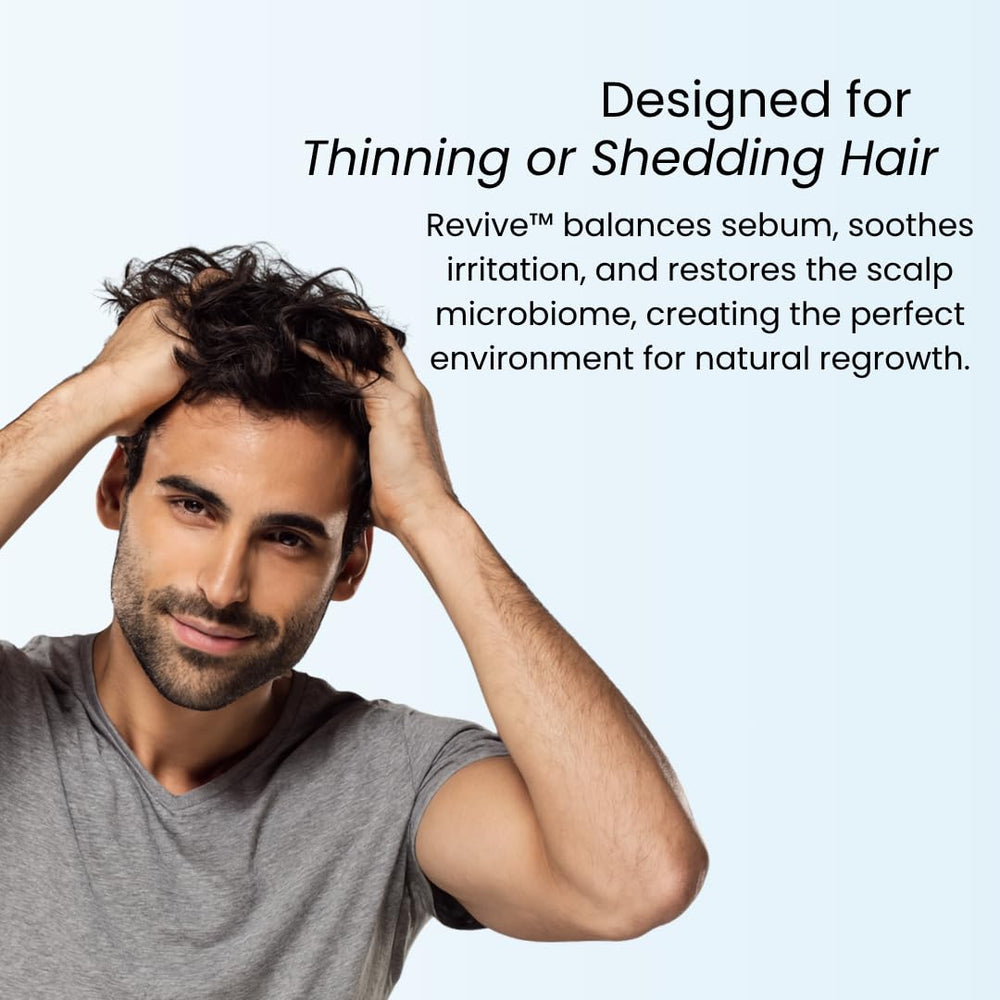 Growplex Revive Shampoo contains biotin and hydrolyzed wheat protein for stronger-feeling strands.
