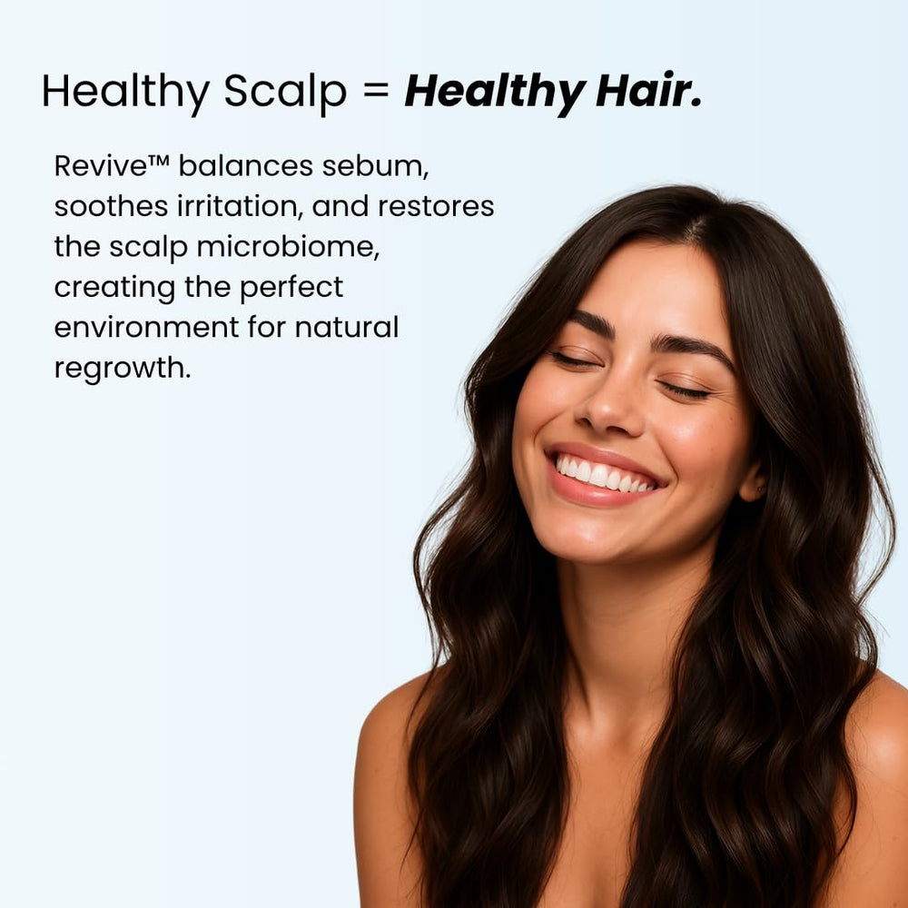 Growplex Revive Shampoo in hand ready for scalp-friendly wash.