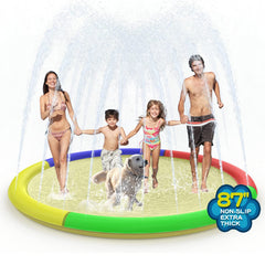 Growsland splash pad 87-inch diameter for kids and dogs to enjoy.