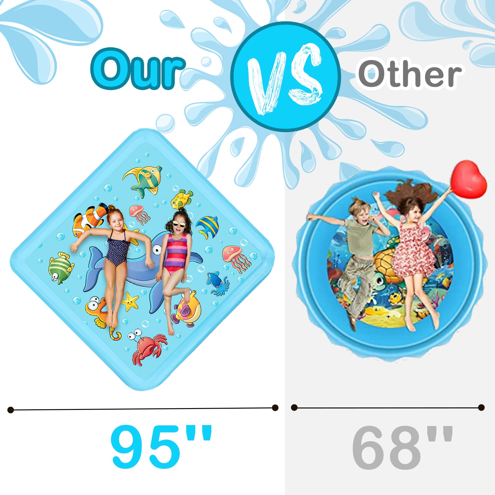 Growsland splash pad adjustable spray height lets kids tailor water fun.