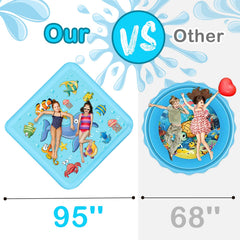 Growsland splash pad adjustable spray height lets kids tailor water fun.