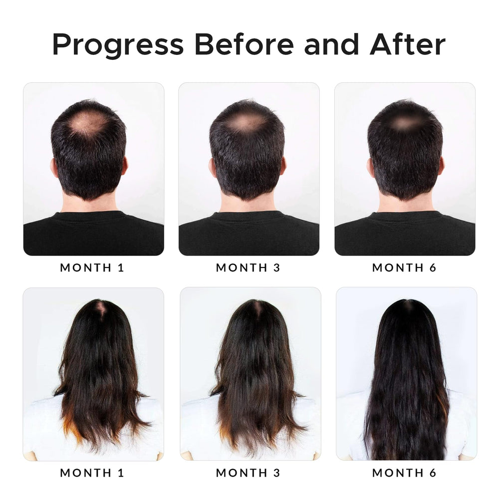 Man and woman using Growth Essence shampoo in bathroom for daily hair care routine.