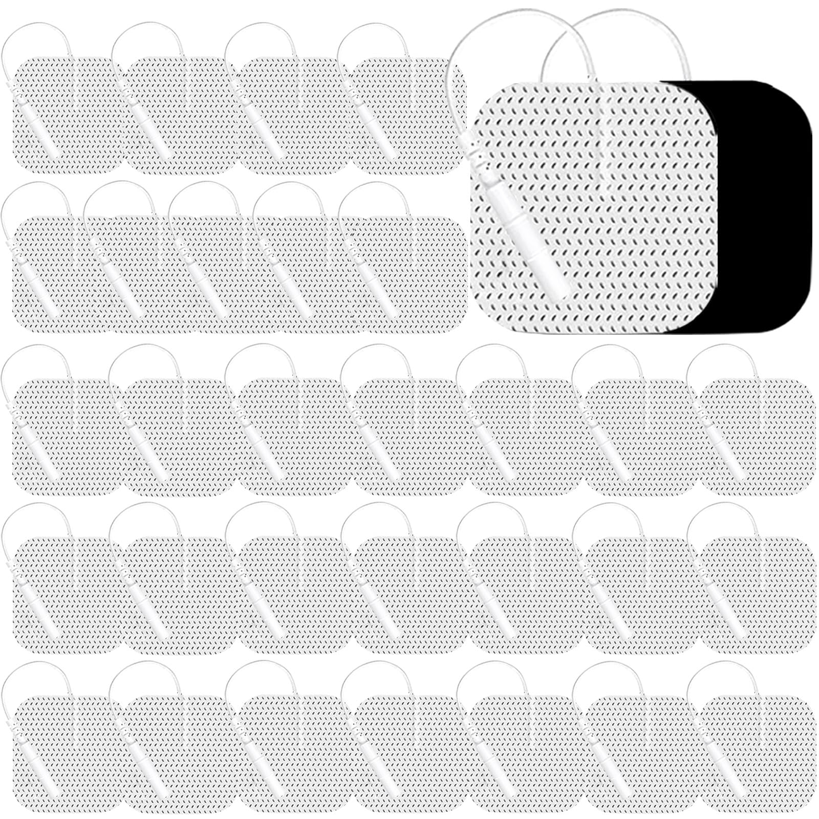 Grozav Tens Unit Pads 32pcs laid out for easy selection and reuse.