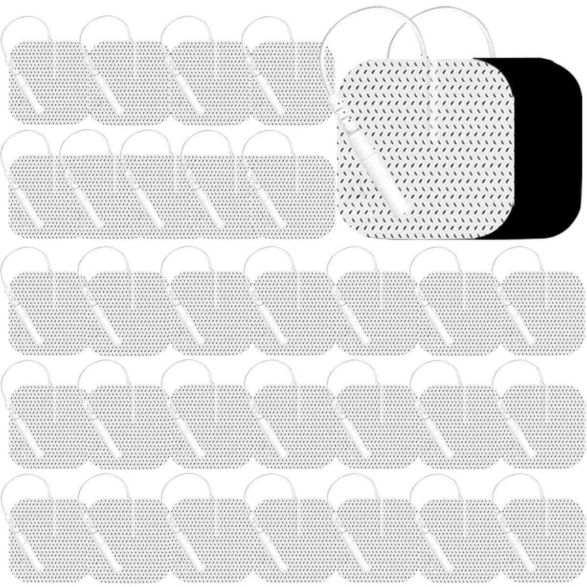 Grozav Tens Unit Pads 32pcs laid out for easy selection and reuse.