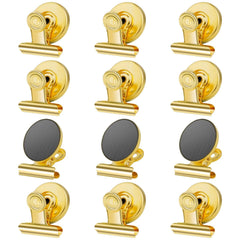 Grtard 12-pack magnetic clips with anti-scratch pads securely hold photos on fridges