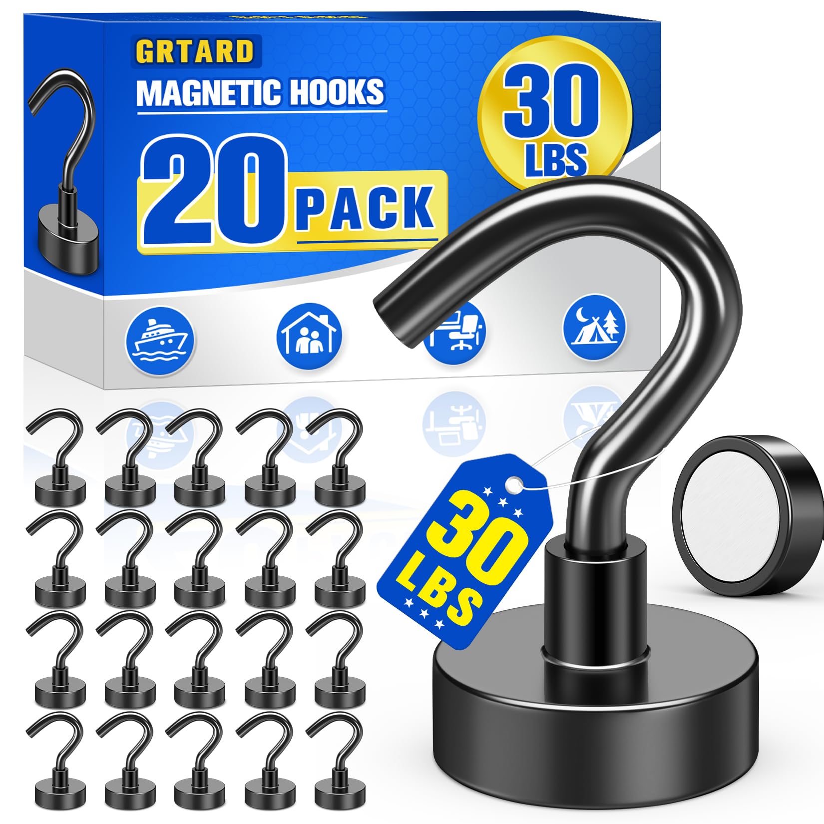 Grtard magnetic hook on cruise cabin surface holds items up to 30 lbs