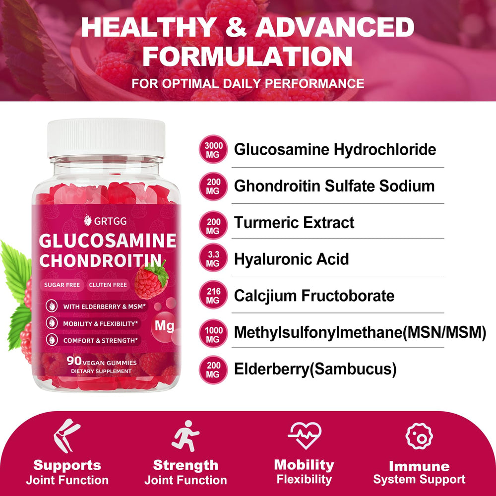 GRTGG gummies close-up bottle highlights high-potency joints formula.