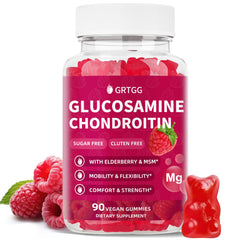 GRTGG Glucosamine Chondroitin Gummies jar supports joint comfort with berry flavor.