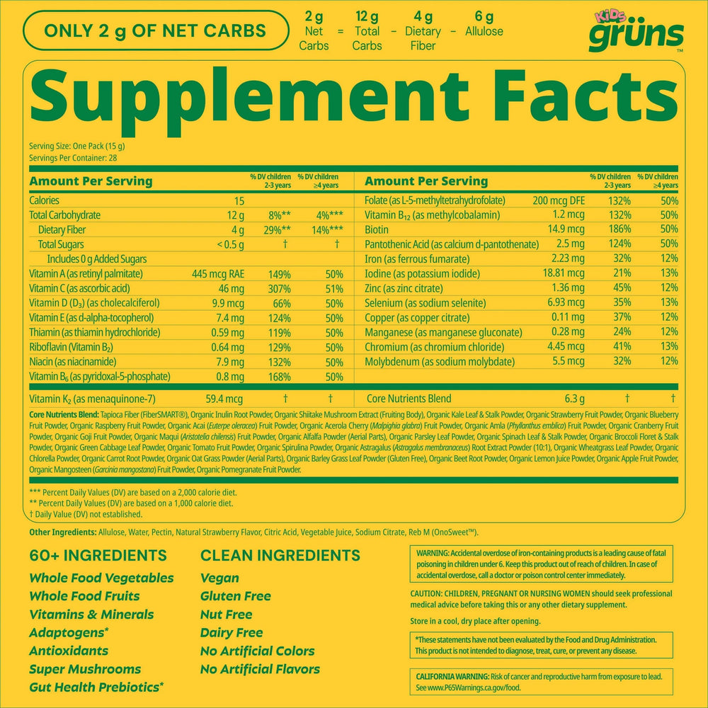 Grüns daily use packs designed for busy families.