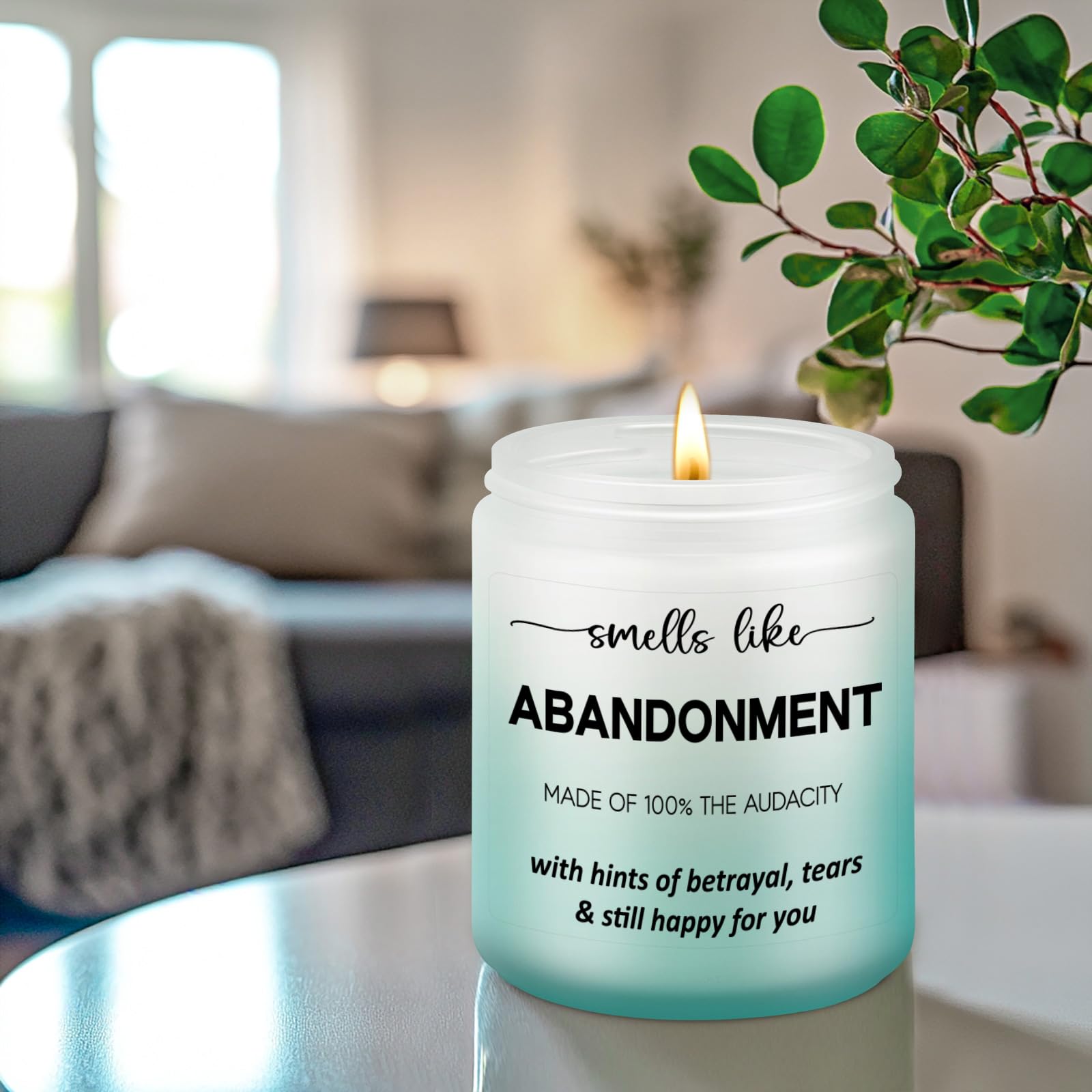 GSPY natural wax candle with cotton wick for clean burn.