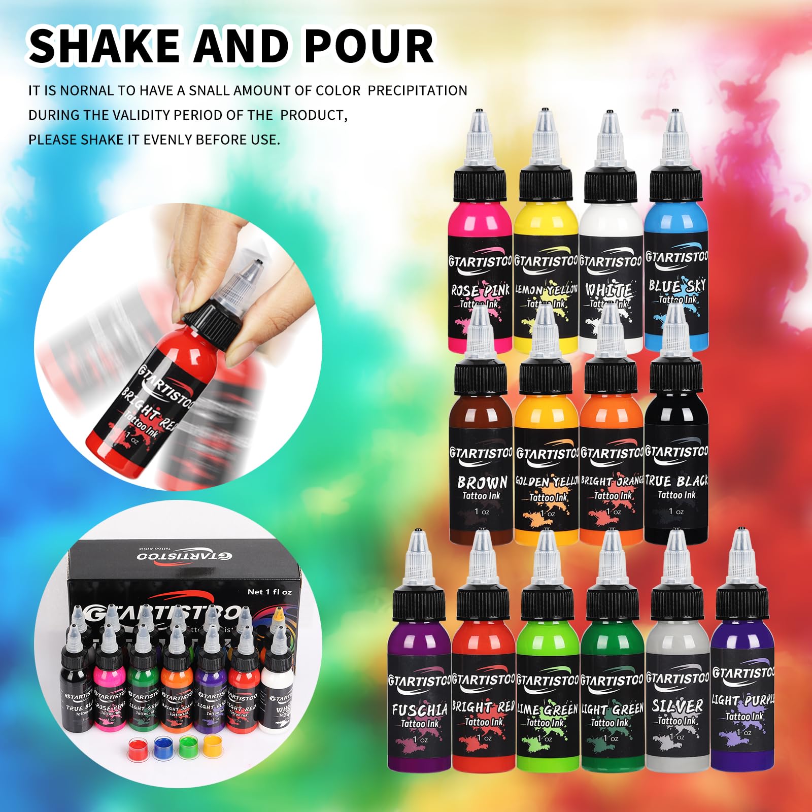 GTARTISTOO color-mixing guide image demonstrates easy dilution for shading