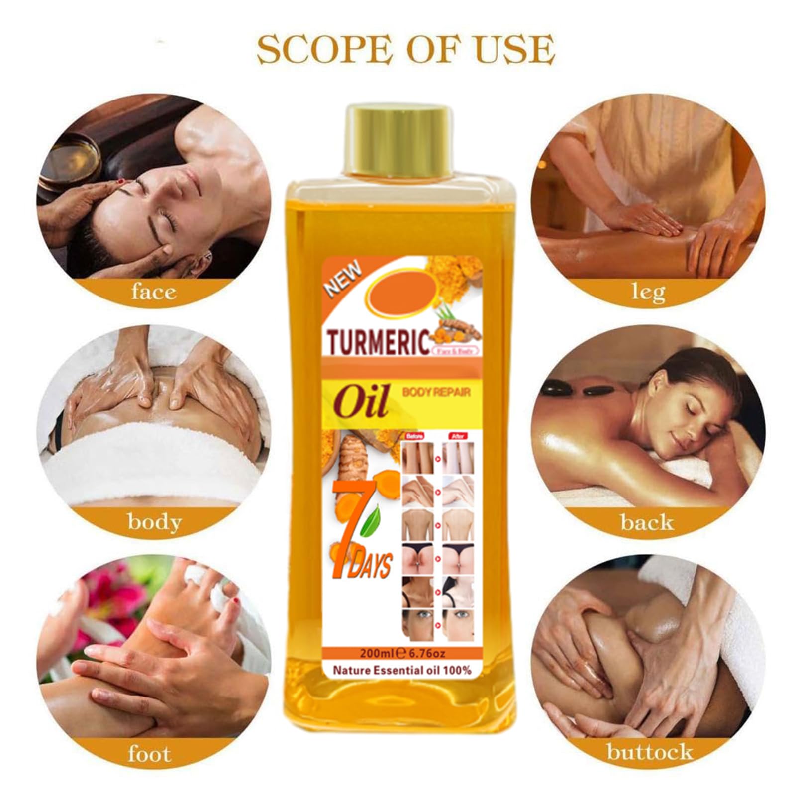 Gtrwadd Turmeric Oil on face for soft, radiant skin