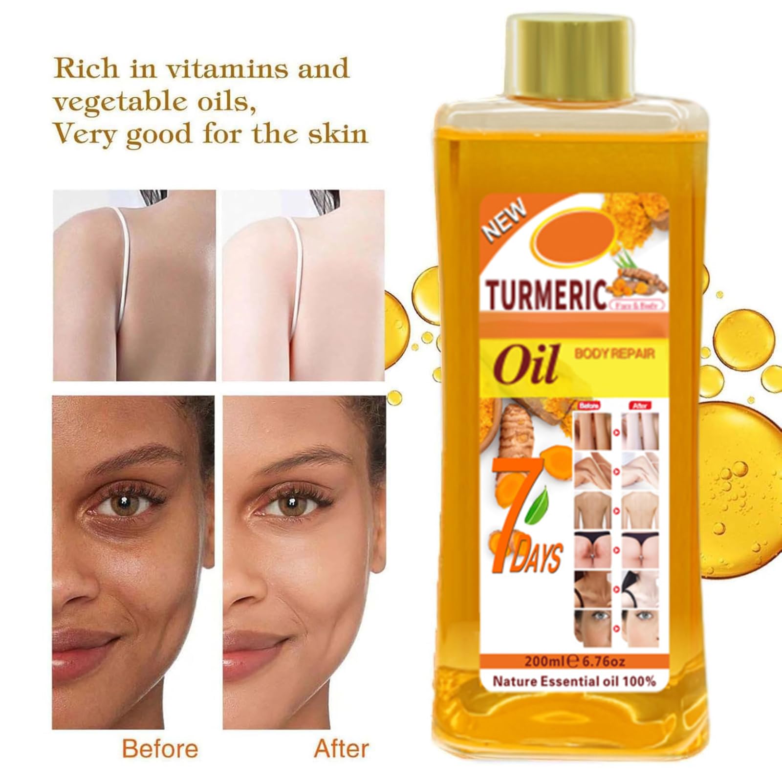 Gtrwadd Turmeric Oil packaging with simple two-step routine