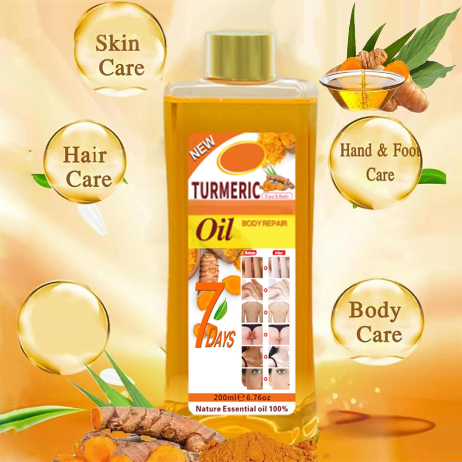 Gtrwadd Turmeric Oil featuring turmeric ingredient highlight for natural glow