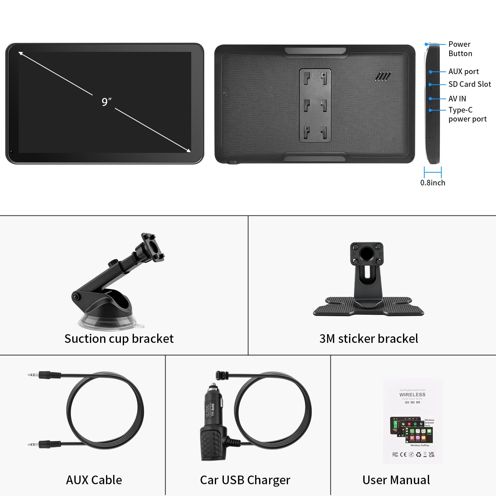 GTVFS plug-and-play installation powered by cigarette lighter adapter