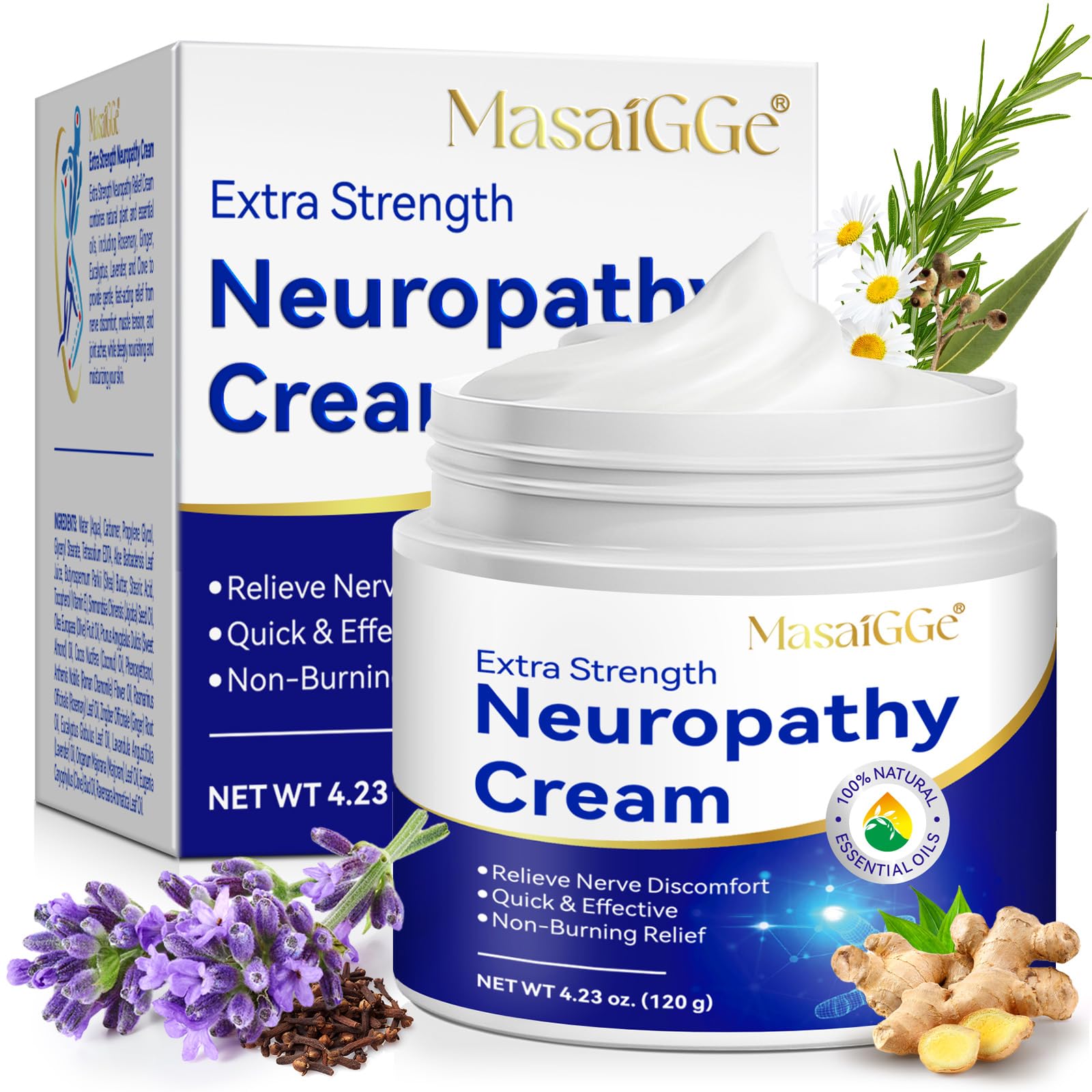 GTZSXNP Neuropathy Cream bottle; convenient, ready-to-use non-greasy formula.