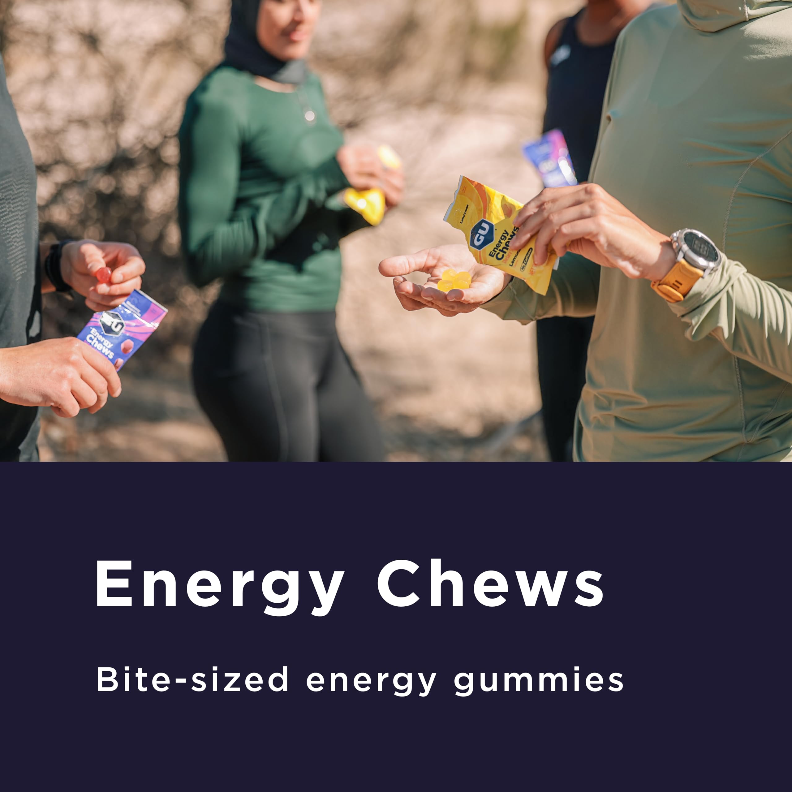GU Energy Chews with electrolytes supporting hydration during activity